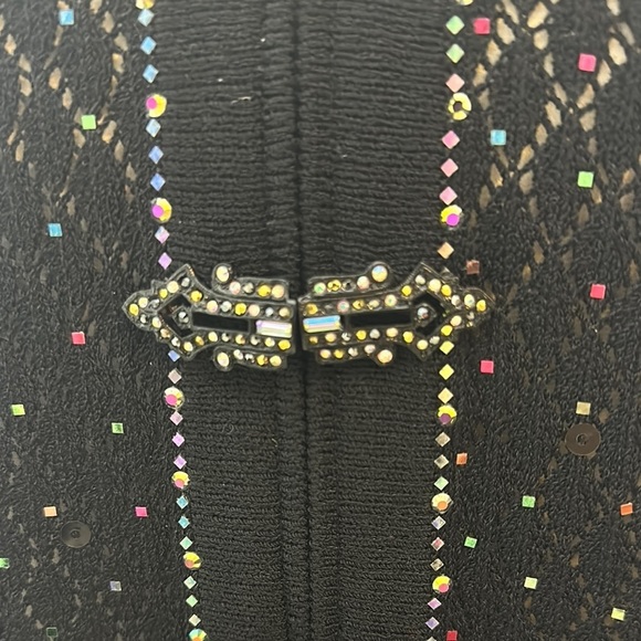 St. John Evening Black Beaded Cardigan Knit Sweater Jacket Sz4 - Picture 4 of 14